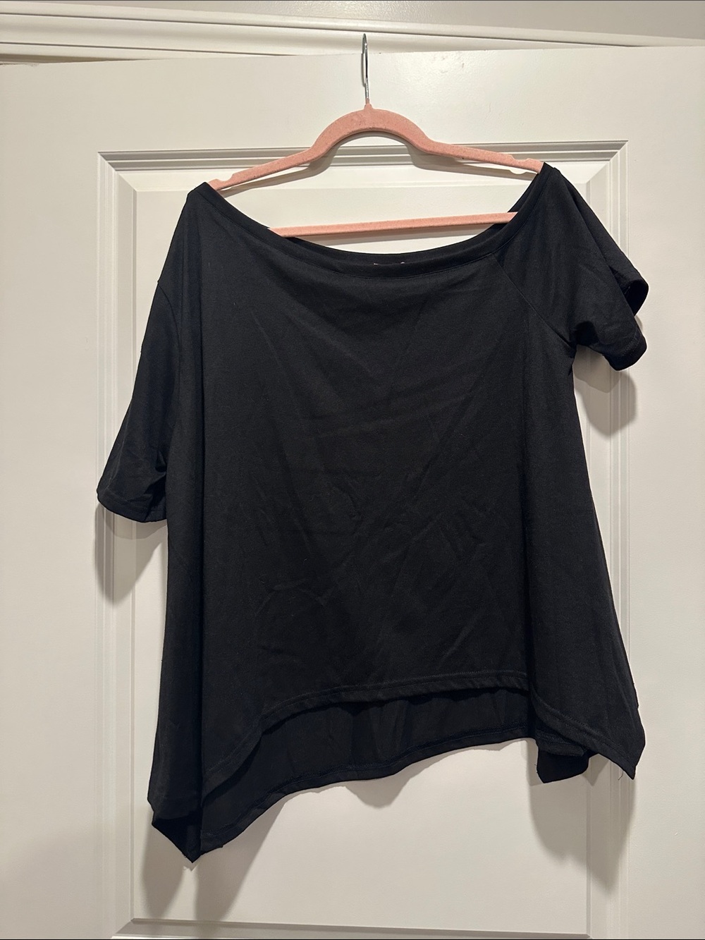 Edikted Black Off-Shoulder Relaxed Tunic Top